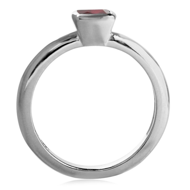 Silvershake Cushion Cut Garnet 925 Sterling Silver Stack Stackable Solitaire Ring Size 7 - Image 5
